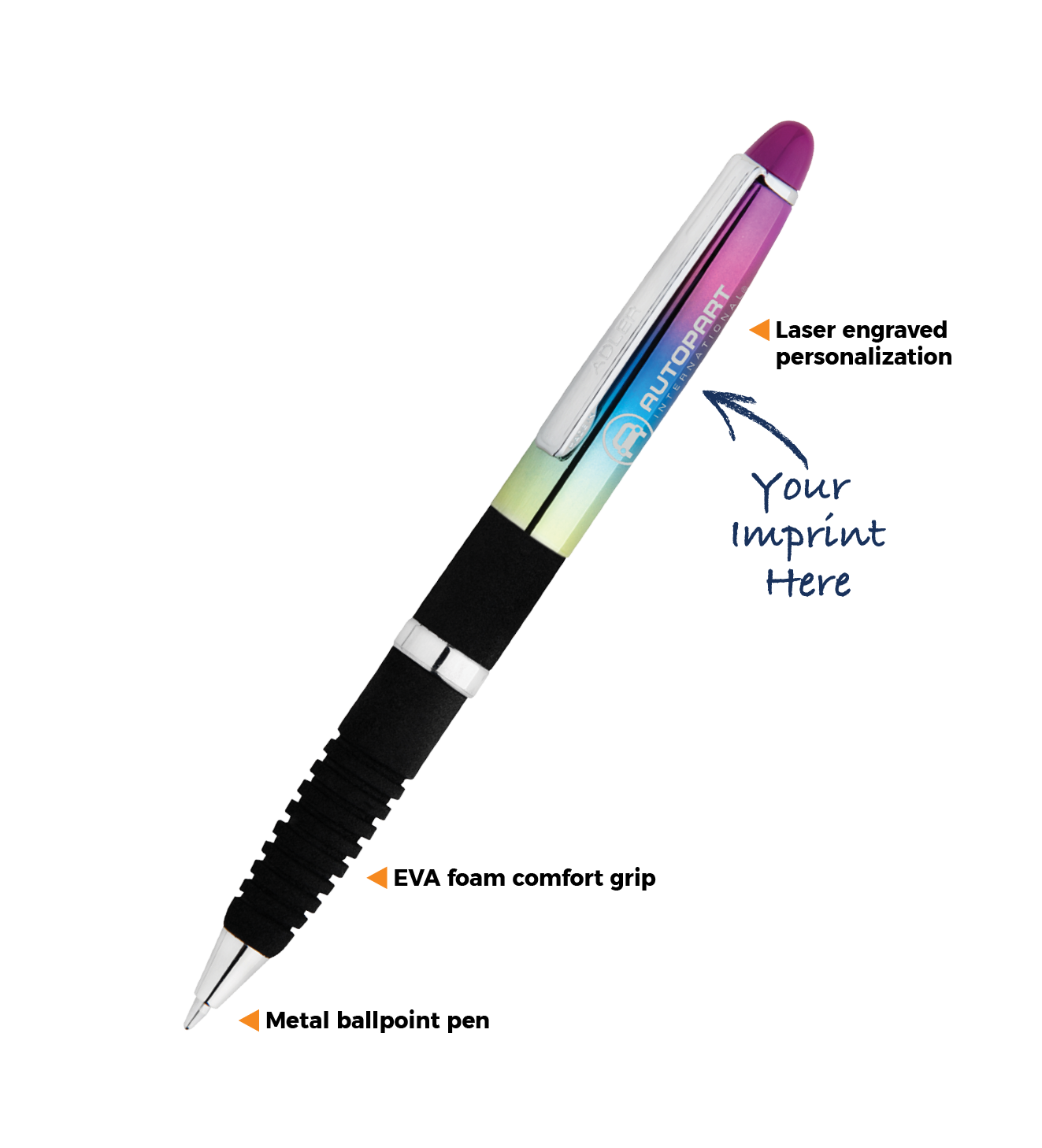 Baron Pocket Iridescent Pen | Metal Pens | Myron Promotional Products ...