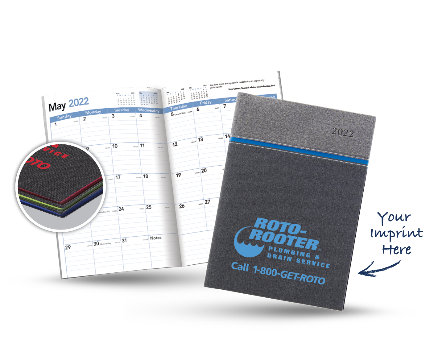 Larkspur 40 Page Desk Calendar with Colored Edge Pages Monthly