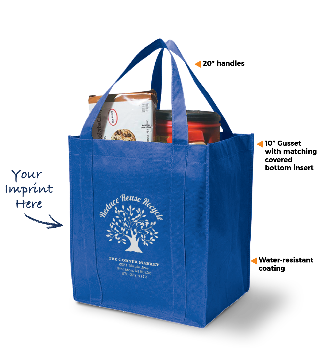 Non Woven Custom Shopper Tote Bag Bags & Totes © 2022 Myron Corp