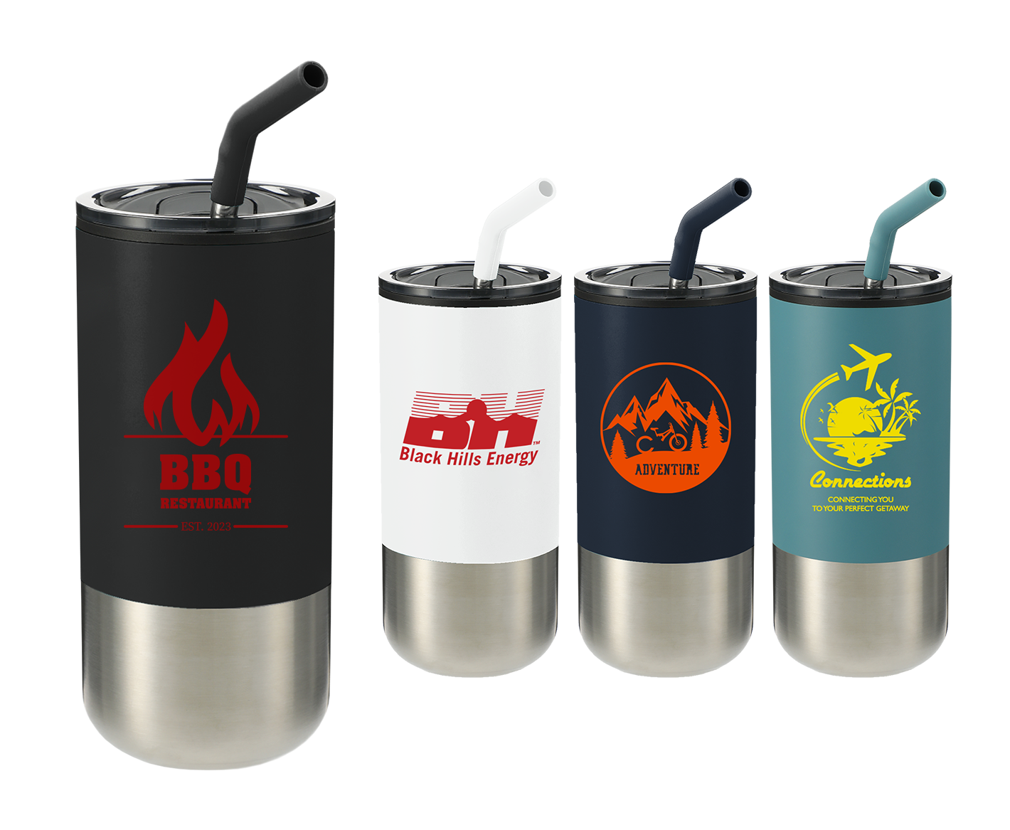 Velocity 16 oz. Tumbler with Stainless Steel Straw Travel Mugs